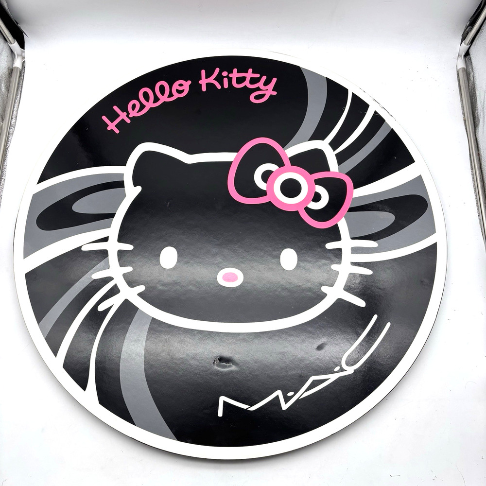RARE 2008 MAC Cosmetics x Hello Kitty Cardboard Foam Hardback Wall Sign 27x27x1"